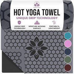 Non-Slip Hot Yoga Mat Towel – Sweat Absorbent & Lightweight – Gray