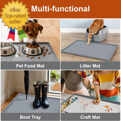 Extra Thick Silicone Mat Waterproof with Raised Edge 34″ X 22″ under Sink Mat