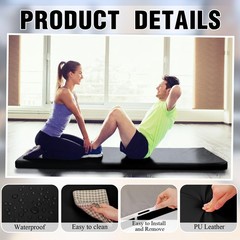 3 Inch 72″x 24″ Thick Foldable Yoga Mat with Carry Strap, Non-slip Portable F…