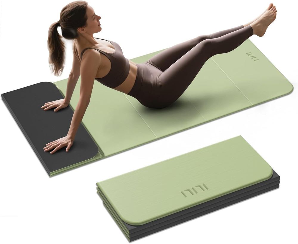 Extra Thick Foldable Yoga Mat, 75″L x 26″W, Portable & Comfortable TPE Mat