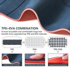 Yoga Mat Extra Thick 9MM, High Density Exercise Mats Non Slip for Home Workou…