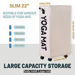 Yoga Mat Storage Racks 22”, Home Gym Storage Rack for Foam Roller, Yoga Stra…
