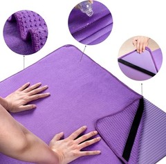 POLYTE Microfiber Hot Yoga Towel Mat with Non-Slip Silicone 24×72 in, Purple