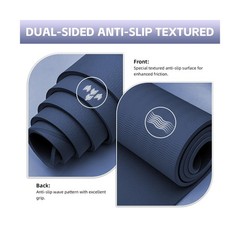 Large Yoga Mat Thick, 76″x32″x0.31″Wide POE Exercise Mat with Non-S… Fast Ship
