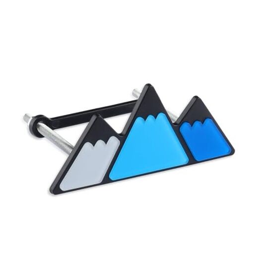 Tri-Color Car Emblem for Mesh Gille,Waterproof Car Emblems and Badges with Blue