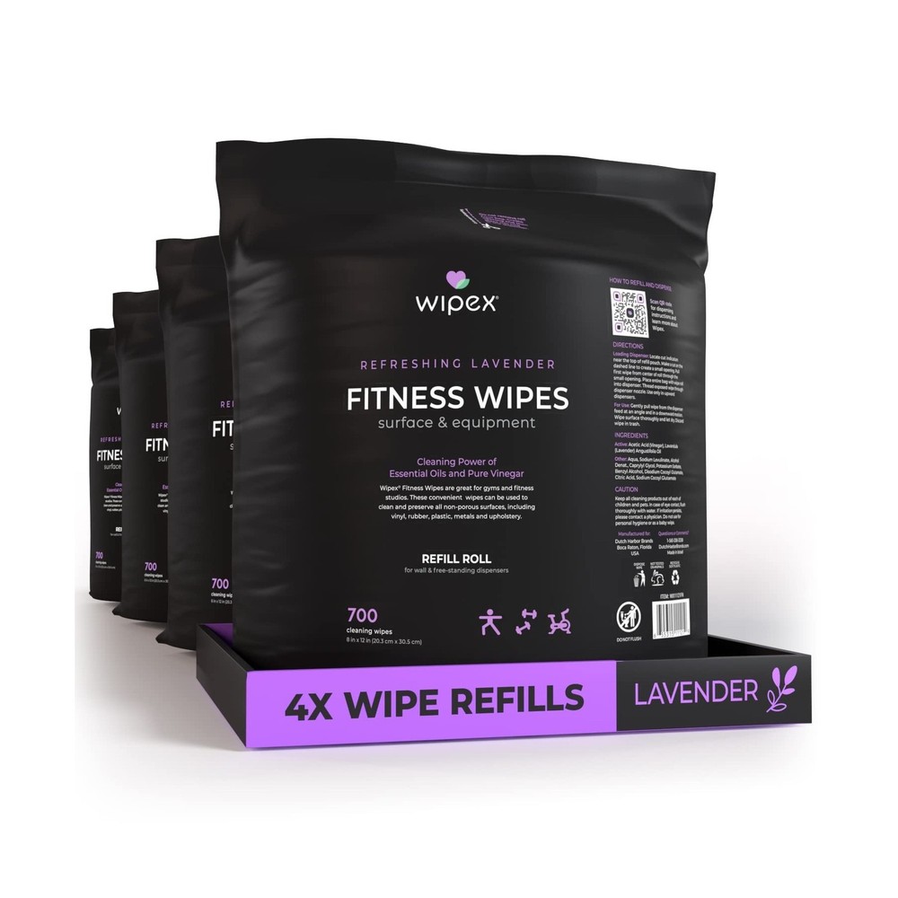 Wipex Gym Wipes for Equipment – Lavender Essential Oil Infused Cleaning Vineg…