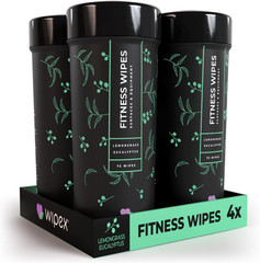 Natural Wipes for Fitness in Lemongrass & Eucalyptus, Gyms, Yoga, Peloton Cycles