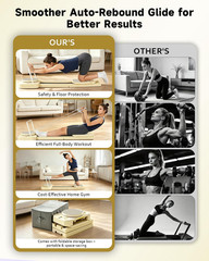 Foldable Pilates Board – 9-in-1 Home Reformer for Full Body Sculpting