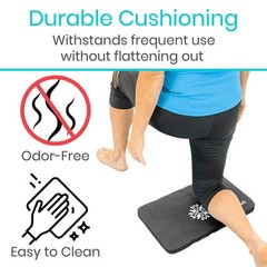 Yoga Knee Cushion, Black, 17.5”x11”x1”, 0.57 pounds