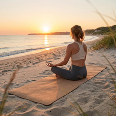 Cork Yoga Mat 6Mm Extra Thick Cushioning High Density Natural Rubber Exercise Pa