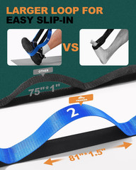 Stretching Straps with Loops, Non-Elastic Yoga Straps for Stretching, Durable Ny