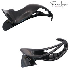 Parcelona French Crochet 3 ¼” Black Celluloid Non Slip Side Slide In