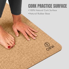 Hot Yoga Mat – Natural Cork Surface, NonSlip Grip for Sweat, Natural Rubber B…