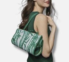 Avon On-the-Go Bamboo Non-Slip Yoga Mat 24 x 67 Rectangle Green/Beige Unisex