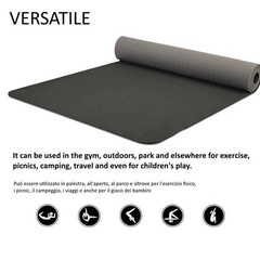 Yoga Mat Gym Pilates 183 x 61 x 0.6 cm Non Slip Surface Wra…