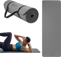 Gaiam Essentials 10mm Yoga & Pilates Mat with Carry Strap – Gym & Fitness