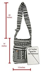 Tribe Azure Aztec Black White Woven Handmade Crossbody Hobo Women Shoulder Bag
