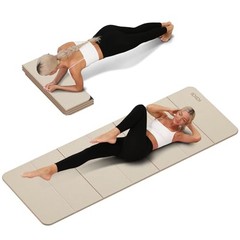Foldable Yoga Mat—Extra Thick 0.32 Inches (8mm)—SGS-certified—B Beige—Oddless