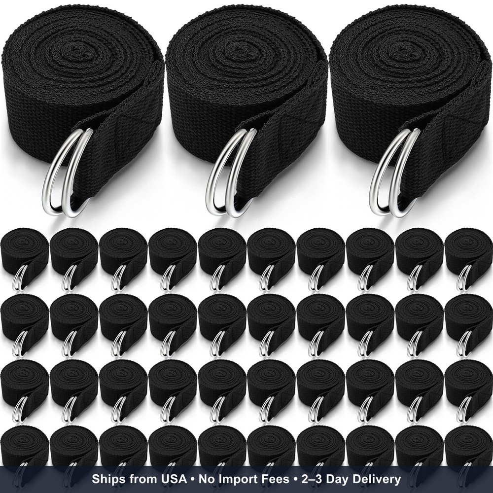 Yoga Strap Stretching Pilates Exercise Adjustable Straps 6 ft Non Elastic Yoga B