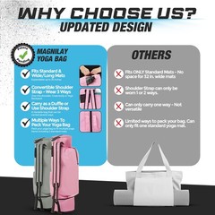 MAGNILAY Yoga Mat Bag – for Women and Men, Carrier, One Size, Pink