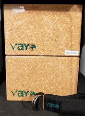2 Voya Cork Yoga Blocks and Strap