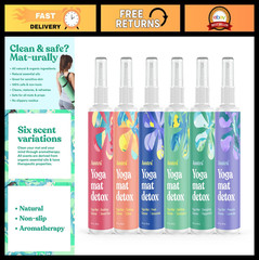 Yoga Mat Cleaner Spray Variety Pack – 4 fl oz (6 Pack) – Organic, Deep-Cleansing