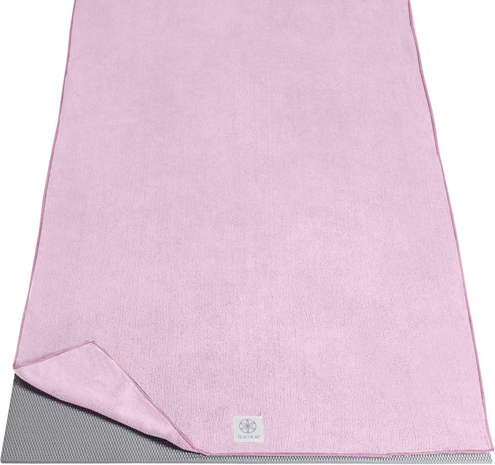 Gaiam Yoga Mat Towel Microfiber Mat-Sized Yoga Towel for Hot Yoga (68″ L x 24″ W