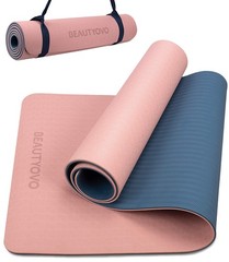 Yoga Mat with Strap, 1/3 Inch Extra Thick Yoga Mat Double-Sided Non Slip, Profes