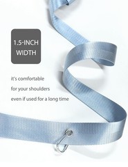 Yoga Mat Strap with Carabiner Clip, Adjustable Carrier for Long, Sky Blue