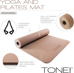 Yoga Mat 1/4″ Thick Non Slip Exercise & Pilates Mat for Home Workouts with Carry