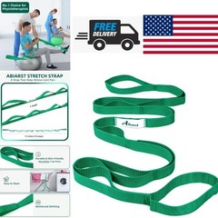 Stretching Strap Yoga Straps 75 Inch Green Nylon with 10 Loops for Flexibility