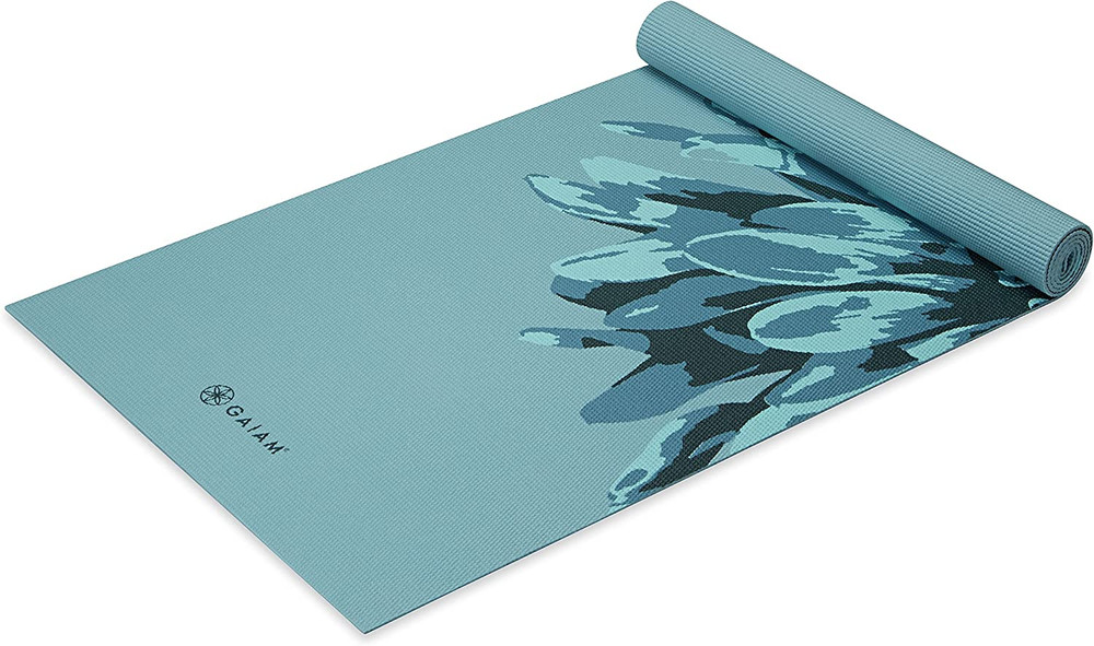 Gaiam Print Yoga Mat, Non Slip Exercise & Fitness Mat for All Types of Yoga, Pil