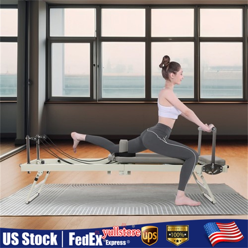 Foldable Pilates Reformer Machine, Multifunctional Yoga Fitness Equipment