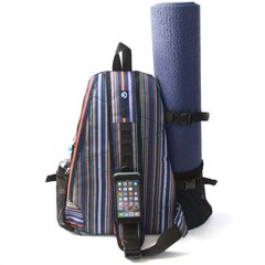 AURORAE Yoga Mat/Gym/Picklleball Cross-body Travel Sling Small, Purple Stripe
