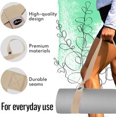 Yoga Mat Strap – Extra Soft & Thick Cotton Carrier for All Mats | Adjustable …
