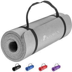 ROMIX Yoga Mat Thick 2/5 Inch (10mm), 72″L x 24″W 71″L x 23.5″W x 0.4″H, Gray