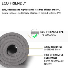Yoga Mat Gym Pilates 183 x 61 x 0.6 cm Non Slip Surface Wra…