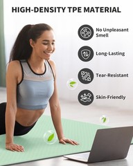 Large Yoga Mat (6’x 4′), Extra Wide Workout Mat for Men and , 1/3 &1/4 Thick …