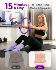 Home Pilates Essentials Kit for Women, Magic Circle Pilates Equipment Ring and B