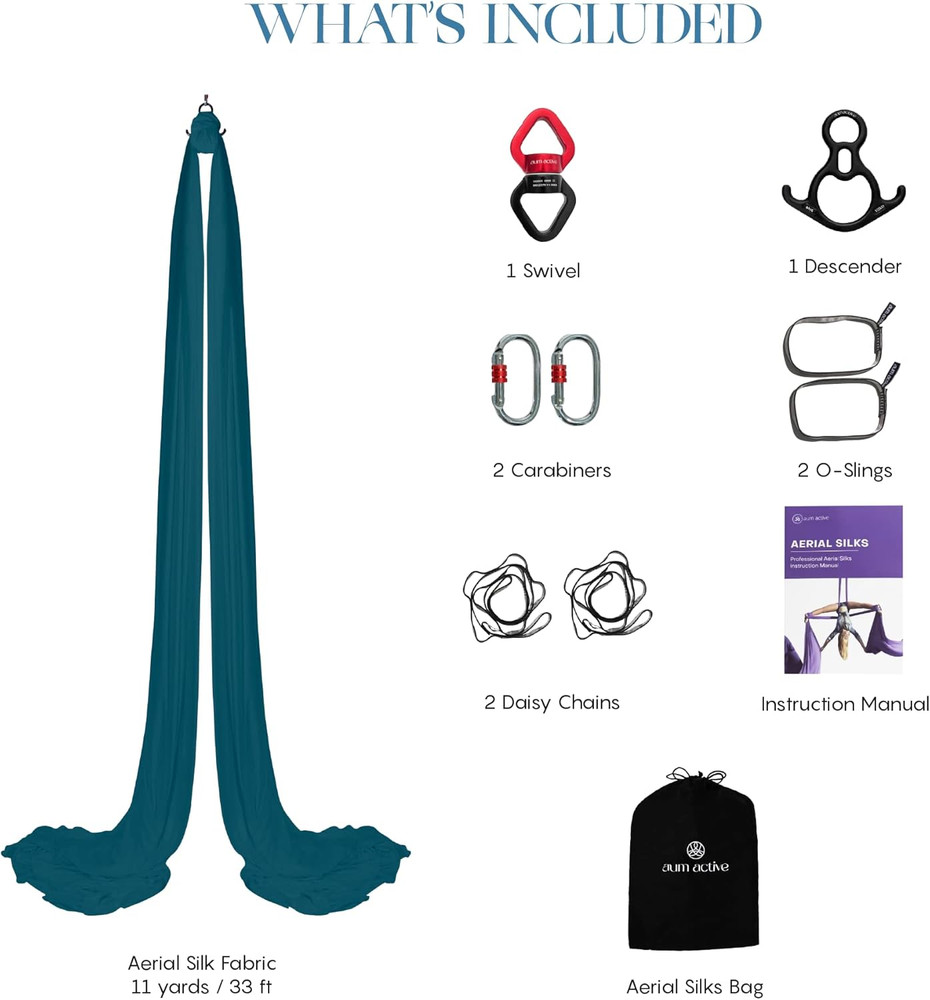 Aerial Silks Yoga Swing Kit 11 Yards | Durable for Home Gymnastics Acrobatic …