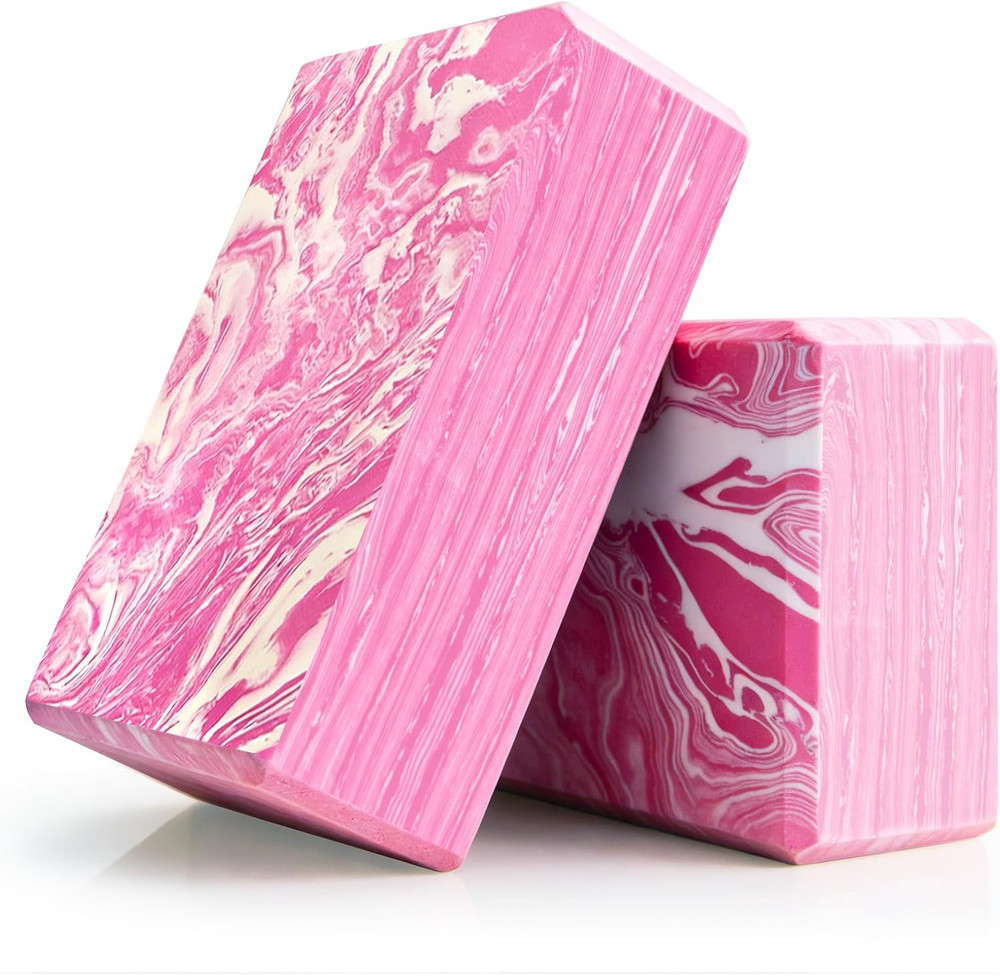 2-Pack Yoga Blocks, High-Density 9″X6″X3″ Yoga Brick Foam Blocks Non-Slip EVA Fo