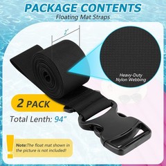 Enhon 2 Pack Floating Mat Straps, 94 Inch Long 134 Inches X 2 Inches, Black