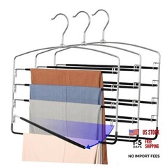 Pant Hangers Space Saving 3 Pack Yoga Pants Leggings Hangers Silver 3-Packs