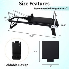 High Quality Foldable Pilates Reformer with Padded Rebounder for Cardio Fitness