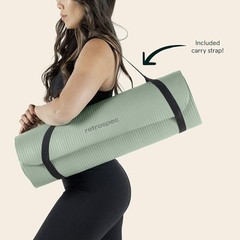 Retrospec Solana Yoga Mat Thick 1/2in Non-Slip Workout Mat with Nylon Strap