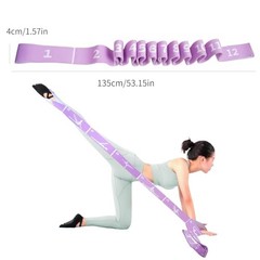 12 Loops Extra Long Yoga Stretching Band for Adults and Tall People, Purple