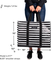 Deano Large Lightweight Beach Tote with Zip Pocket – Folds Flat for Easy Storage