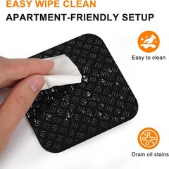 Compact Silicone Treadmill Mat, Non-Slip Shock Absorbing Pad, Floor Protector