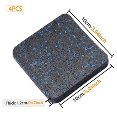BestXD Treadmill Mat Pads – 4 PCS High Density 3.94 X X 0.5 inch, Black