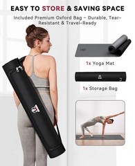 Large Yoga Mat – 72″x30″ Extra Wide Exercise Mat, 1/5″ Thick Dual Color PVC, …